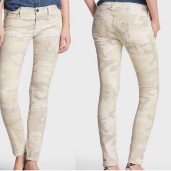 Never worn Elizabeth & James Textile skinny jeans pants white grey tan camo 28 - Picture 1 of 13